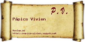 Pápics Vivien névjegykártya